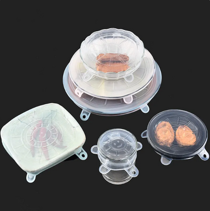 Reusable silicone food covers six pack for bowls and Thanksgiving leftovers