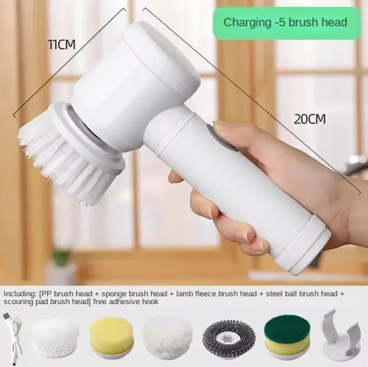 Cordless Electric Spin Scrubber – 5 Brush Heads