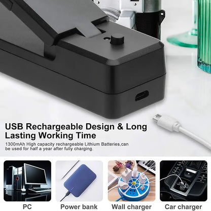 Rechargeable 2-in-1 Mini Bag Sealer & Cutter